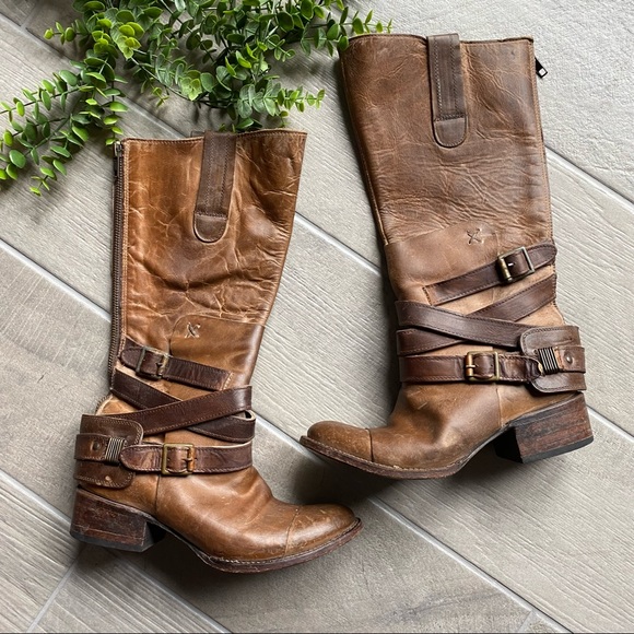 Distressed Leather Boots 